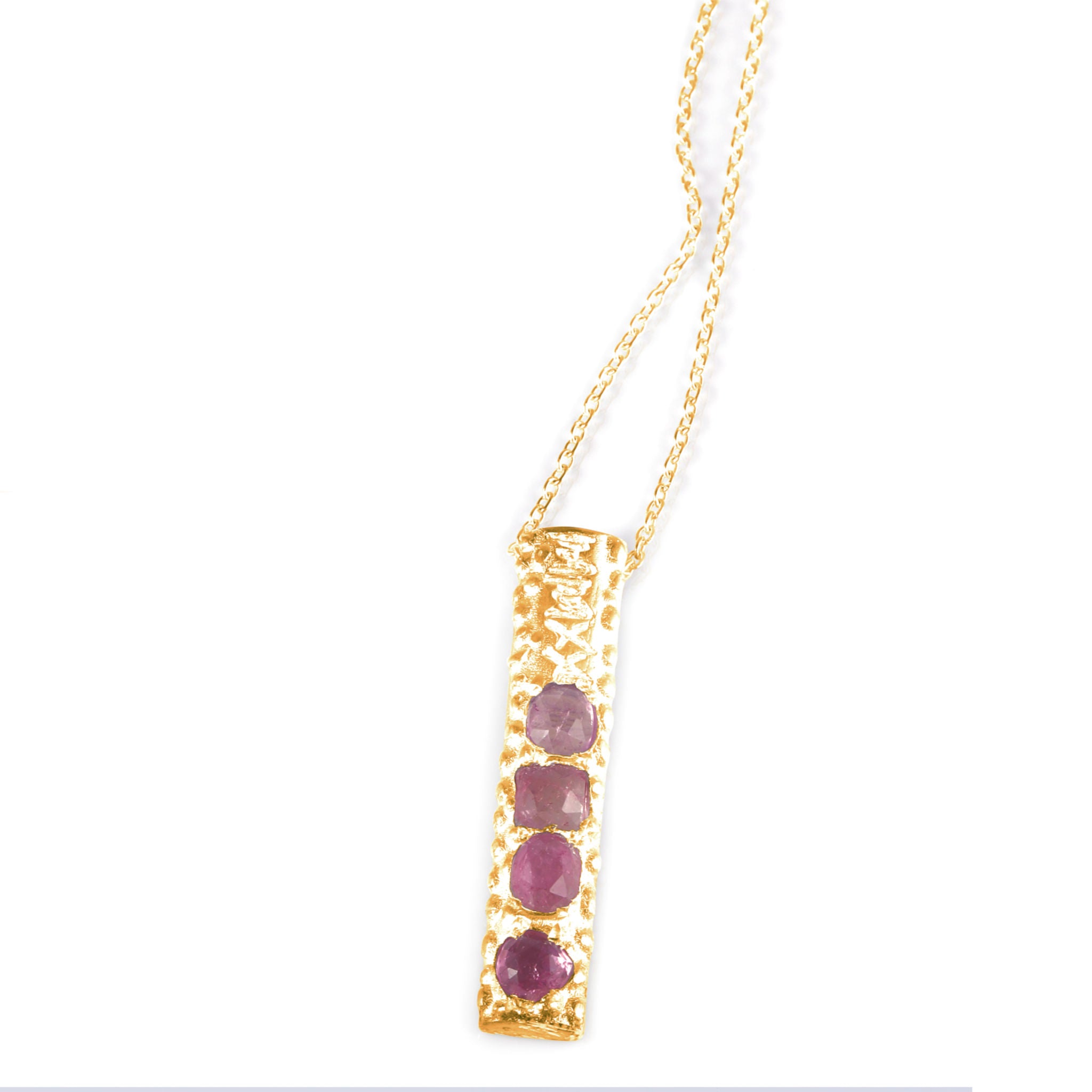 HumanKind Necklace. Pink Tourmaline Ombre. Gold Vermeil