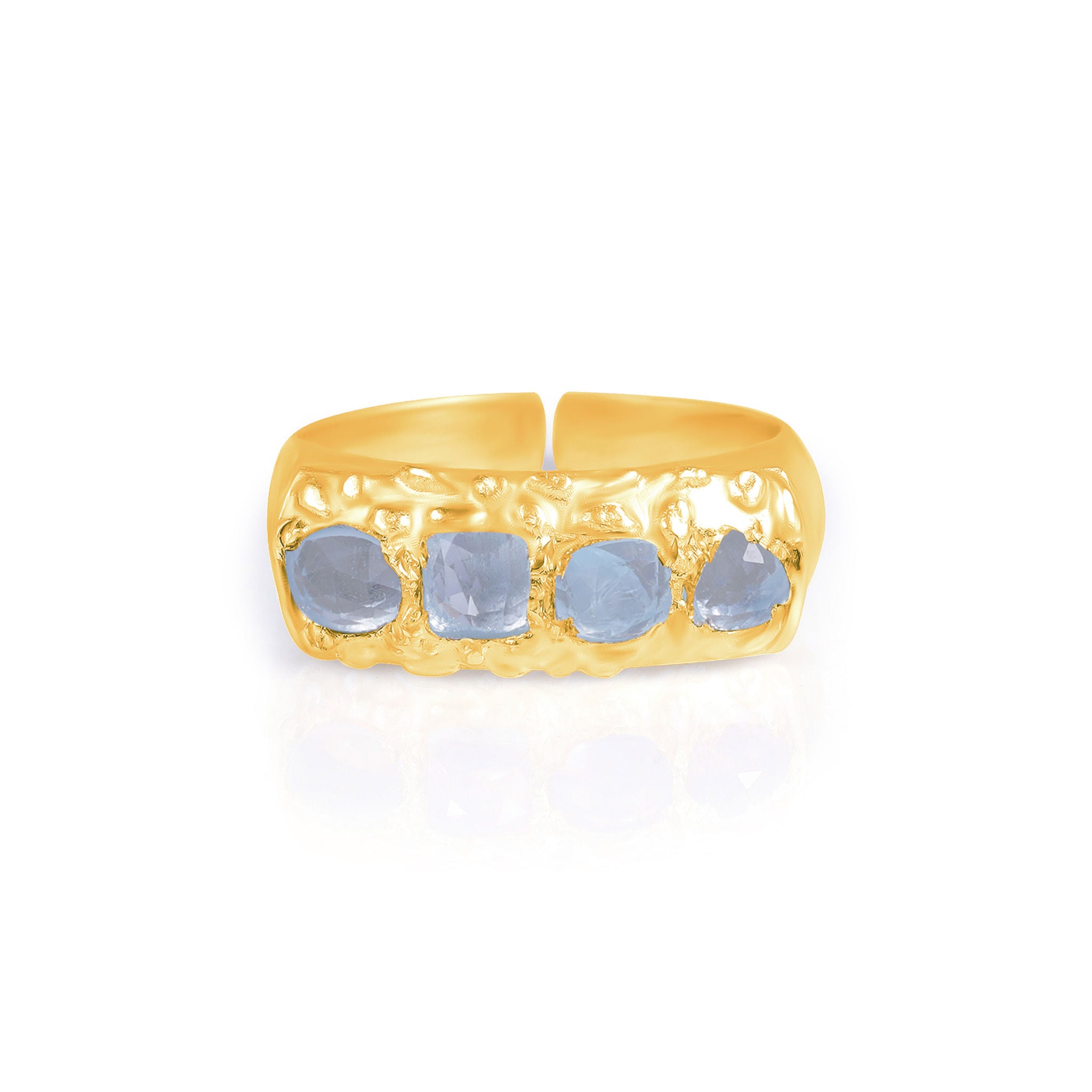 HumanKind Ring. Sky Blue Topaz. Gold Vermeil